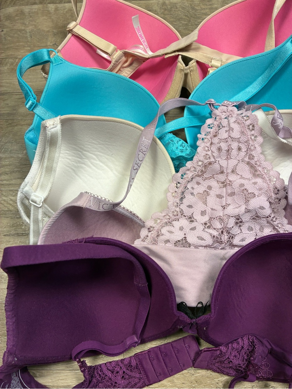 Victoria Secret Bundle 5 Bras Lined Demi Perfect Coverage Push Up Wear Everywher - Picture 14 of 16